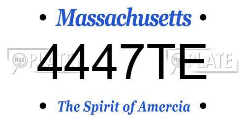 4447TE Massachusetts License Plate