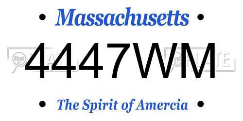 4447WM Massachusetts License Plate