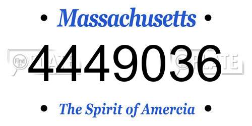 4449036 Massachusetts License Plate