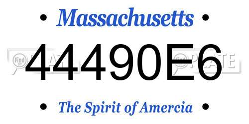 44490E6 Massachusetts License Plate