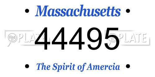 44495 Massachusetts License Plate