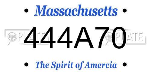 444A70 Massachusetts License Plate