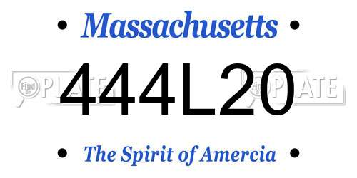 444L20 Massachusetts License Plate