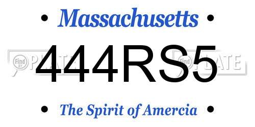 444RS5 Massachusetts License Plate