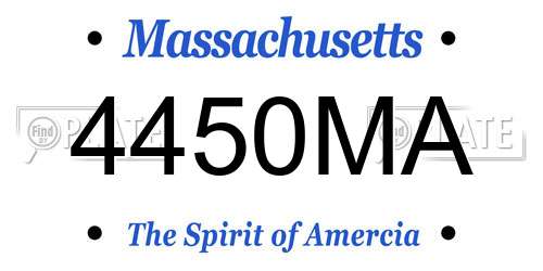 4450MA Massachusetts License Plate