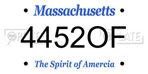 4452OF Massachusetts License Plate