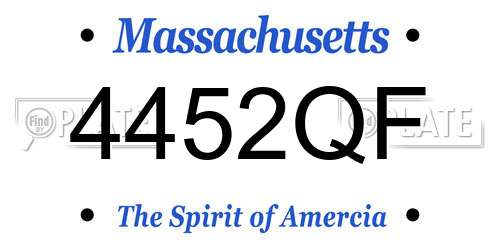 4452QF Massachusetts License Plate