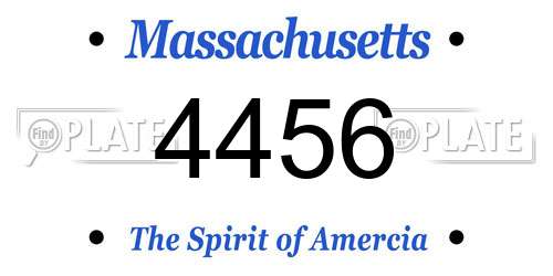 4456 Massachusetts License Plate