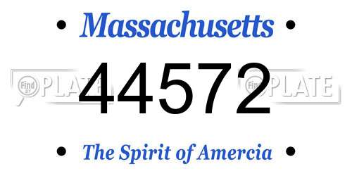 44572 Massachusetts License Plate