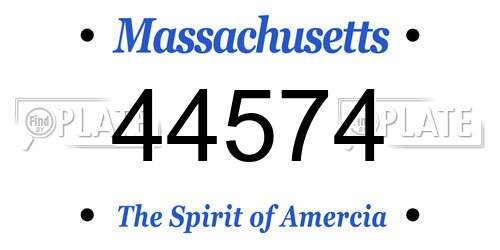 44574 Massachusetts License Plate