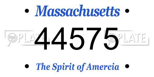 44575 Massachusetts License Plate