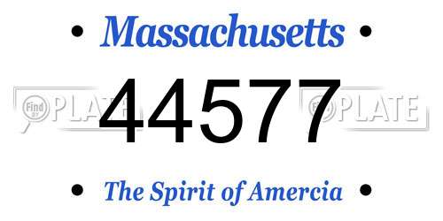 44577 Massachusetts License Plate