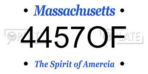 4457OF Massachusetts License Plate