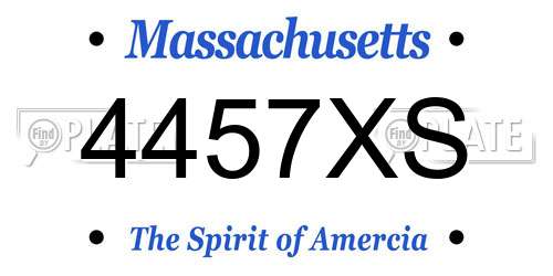 4457XS Massachusetts License Plate