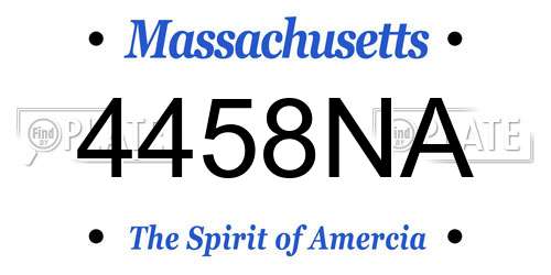 4458NA Massachusetts License Plate