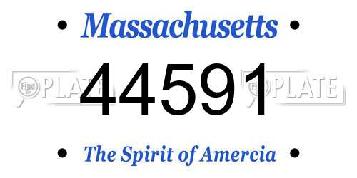 44591 Massachusetts License Plate