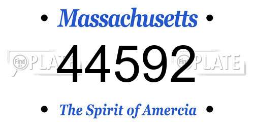 44592 Massachusetts License Plate