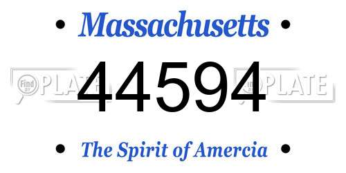 44594 Massachusetts License Plate