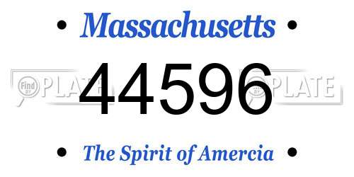 44596 Massachusetts License Plate