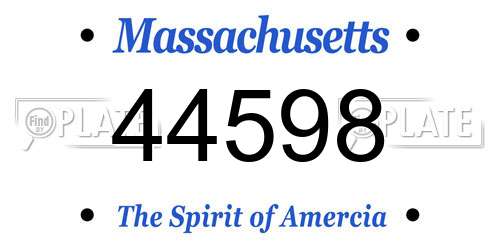 44598 Massachusetts License Plate