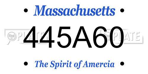 445A60 Massachusetts License Plate
