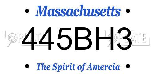 445BH3 Massachusetts License Plate