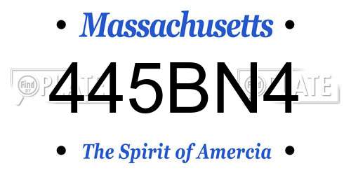 445BN4 Massachusetts License Plate