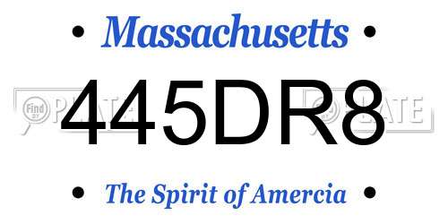 445DR8 Massachusetts License Plate