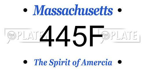 445F Massachusetts License Plate
