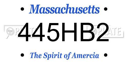 445HB2 Massachusetts License Plate