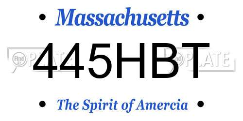 445HBT Massachusetts License Plate