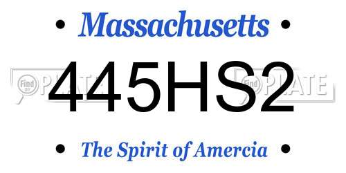445HS2 Massachusetts License Plate