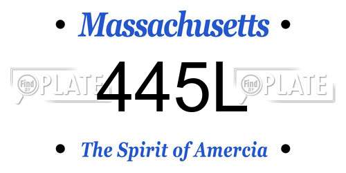 445L Massachusetts License Plate