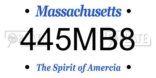 445MB8 Massachusetts License Plate