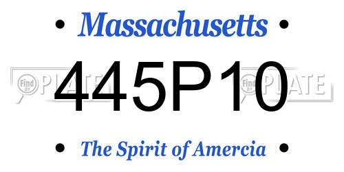 445P10 Massachusetts License Plate