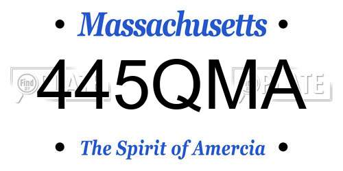 445QMA Massachusetts License Plate