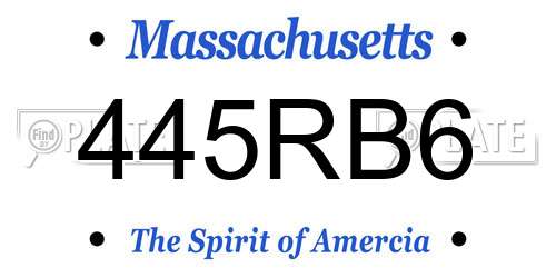 445RB6 Massachusetts License Plate