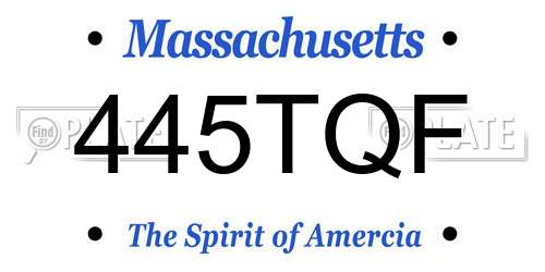 445TQF Massachusetts License Plate