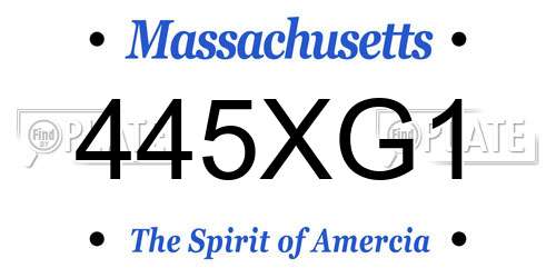 445XG1 Massachusetts License Plate