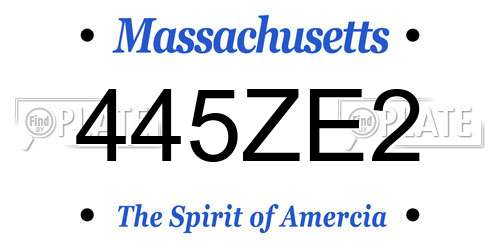 445ZE2 Massachusetts License Plate