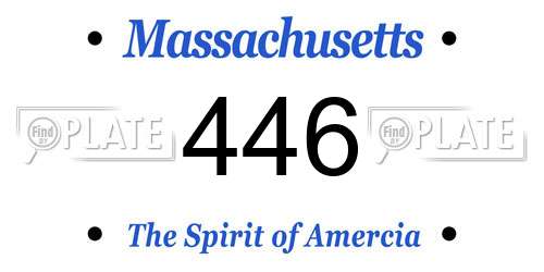 446 Massachusetts License Plate