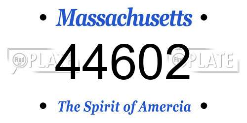 44602 Massachusetts License Plate