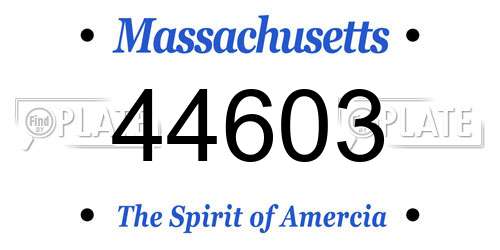 44603 Massachusetts License Plate
