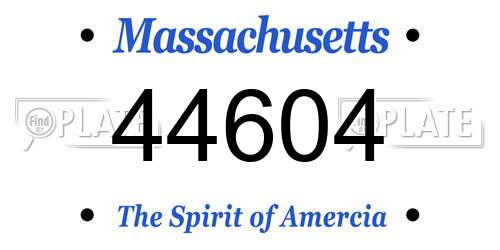 44604 Massachusetts License Plate