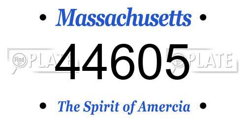 44605 Massachusetts License Plate