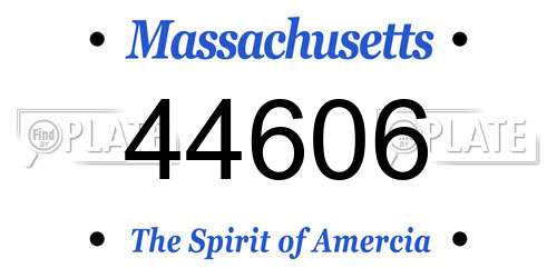 44606 Massachusetts License Plate