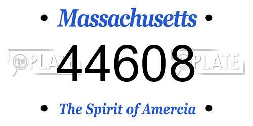 44608 Massachusetts License Plate