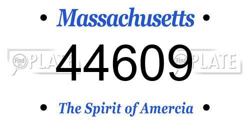 44609 Massachusetts License Plate