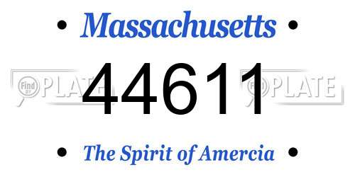 44611 Massachusetts License Plate