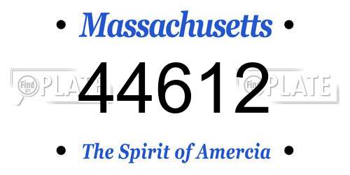 44612 Massachusetts License Plate